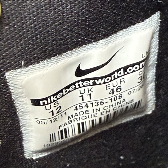 Nike Zoom Hyperfuse 2011 Sneaker Shoe Mens Size 12 White Black Basketball - Picture 9 of 9